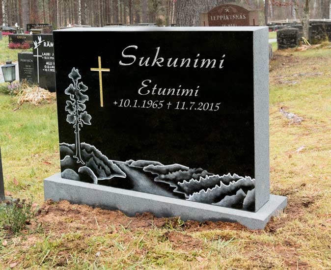 Hautakivi "Sukunimi Maisema"