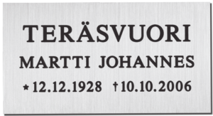 RST-laatta hautakiveen